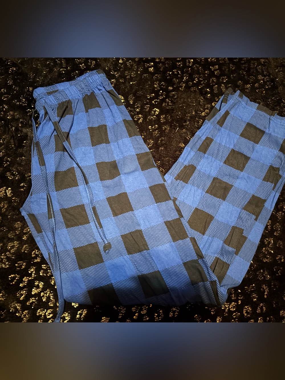 Just Love Blue and Black Plaid 100% Cotton PJs